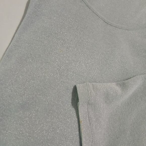 Chico's 3 Blue Shimmer long-sleeved lightweight swing sweater travel friendly - Picture 5 of 11